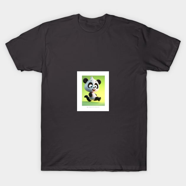 Mindfulness Panda Bear 3D Digital Art T-Shirt by Karen Ankh Custom T-Shirts & Accessories